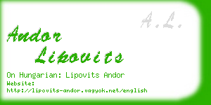 andor lipovits business card